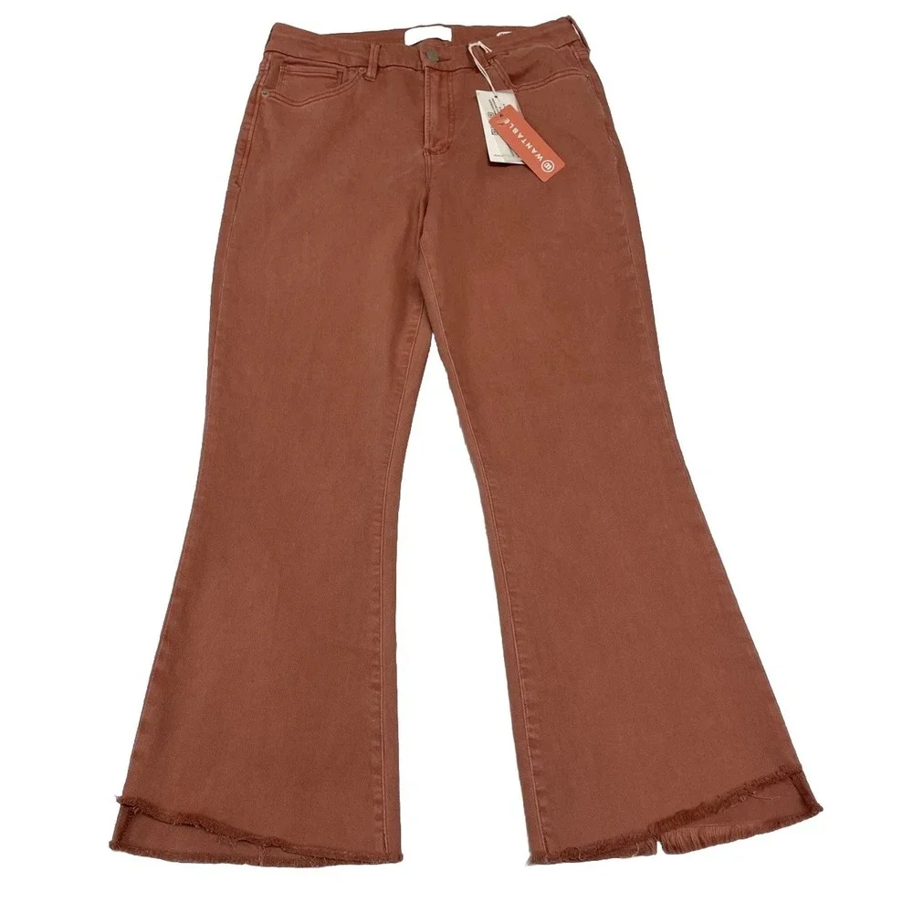DEAR JOHN‎ JEANNE FLARE JEAN TERRACOTTA SALMON RED  WOMEN'S SIZE 30